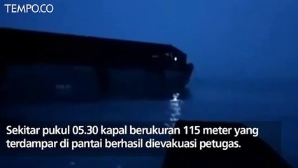 Kronologi Kapal Tongkang Terdampar di Pemalang