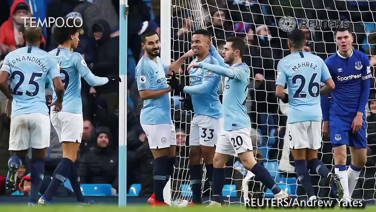 Taklukan Everton, Man City Naik ke Puncak Klasemen Liga Inggris