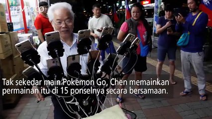 Main Pokemon Go, Kakek Ini Gunakan 15 Ponsel