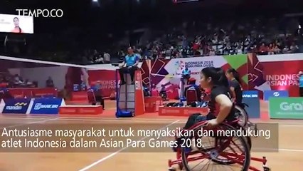 Antusiasme Penonton Dukung Bulu Tangkis Asian Para Games 2018