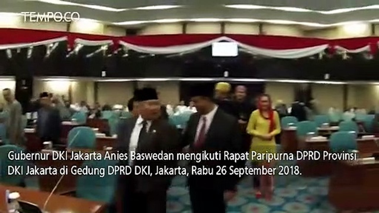 Anies Baswedan Hadiri Rapat Paripurna DPRD DKI