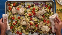 Colorful Roasted Sheet-Pan Vegetables and Chicken Thighs