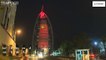 Sambut Xi Jinping, Landmark di UEA Dihiasi LED Merah