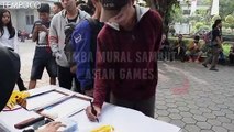 Sambut Asian Games 2018, Lomba Mural Gunakan Tiang Tol
