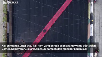 Kurangi Penguapan, Kali Item Belakang Wisma Atlet Ditutup Jaring