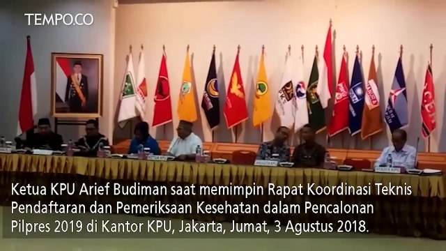 KPU Tetapkan Tahapan Pencalonan Pilpres 2019