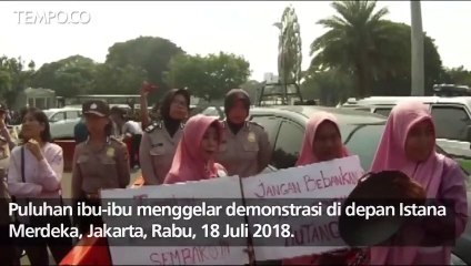 Bawa Peralatan Dapur, Emak-emak Ini Demo Istana