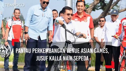 Pantau Perkembangan Venue Asian Games, Jusuf Kalla Naik Sepeda