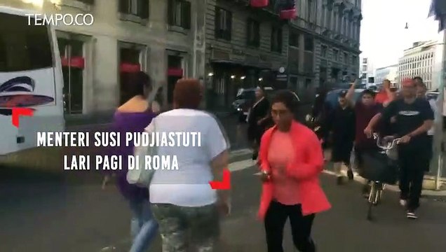Menteri Susi Pudjiastuti Lari Pagi di Roma