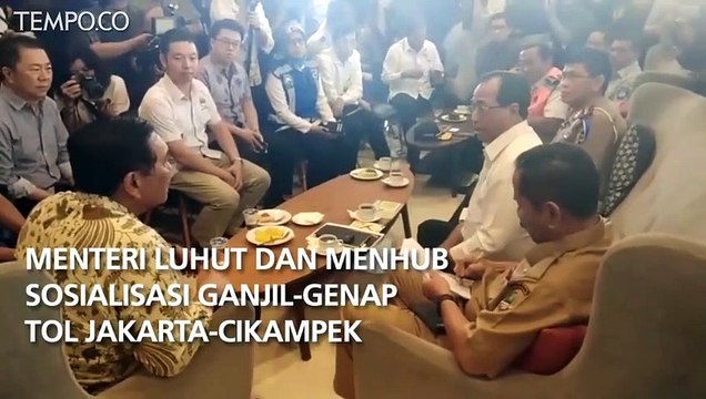 Menteri Luhut dan Menhub Sosialisasi Ganjil-Genap Jalan Tol