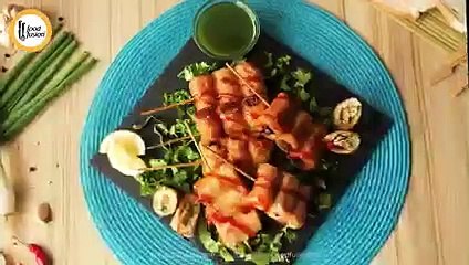 Chicken and potato skewers