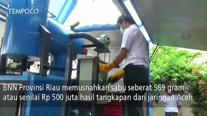 BNN Riau Musnahkan Sabu Senilai Rp 500 Juta