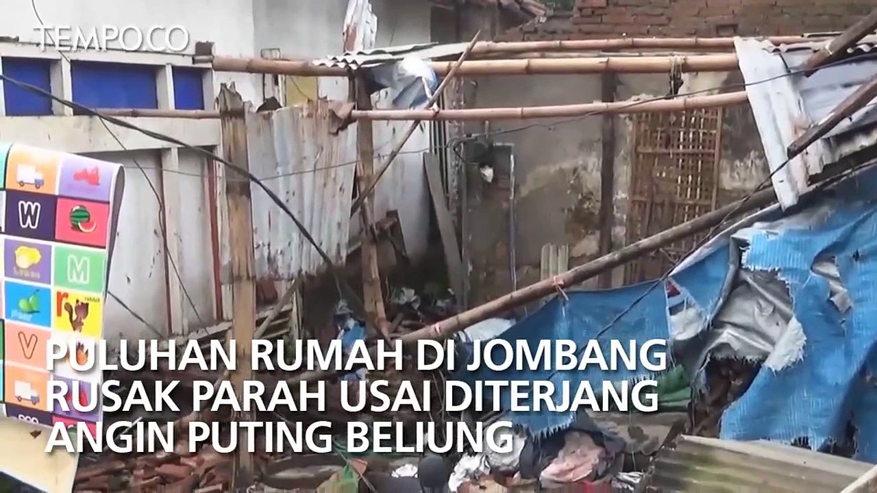 Puluhan Rumah di Jombang Rusak Parah Usai Diterjang Angin Puting Beliung
