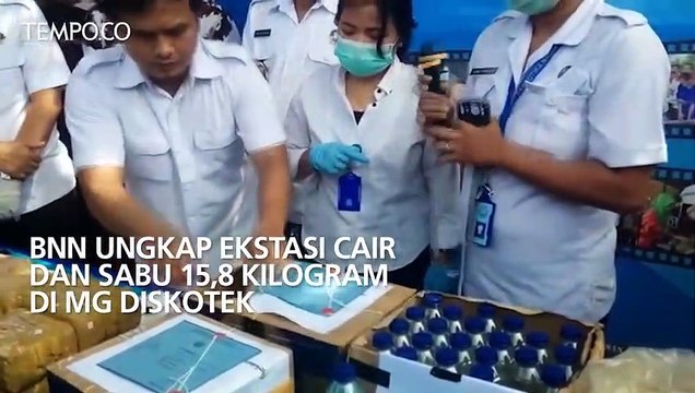 BNN Ungkap Ekstasi Cair dan Sabu 15,8 Kilogram di MG Diskotik