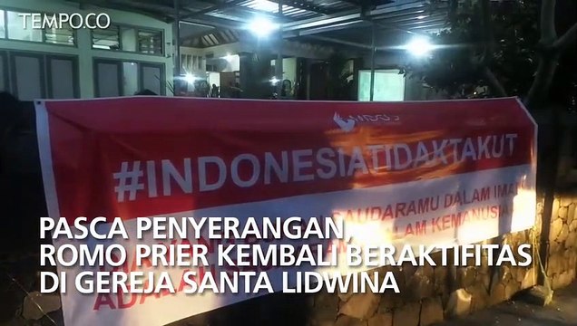Pasca Penyerangan, Romo Prier Kembali Beraktifitas di Gereja Santa Lidwina