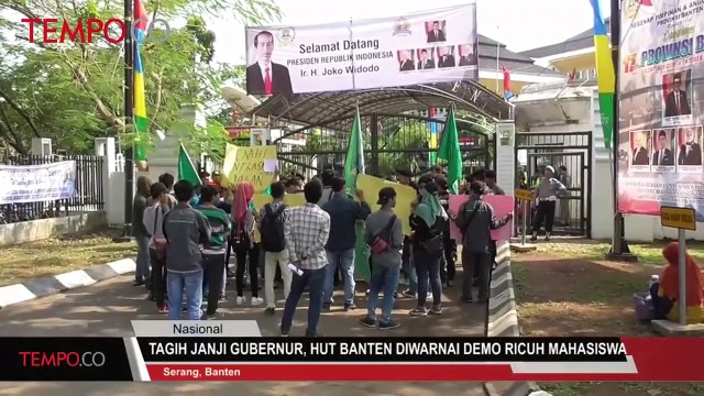 Tagih Janji Gubernur, HUT Banten Diwarnai Demo Ricuh Mahasiswa