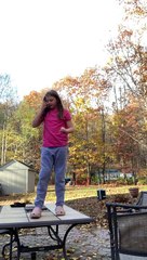 Daughter Doing Dance on Table Falls Through