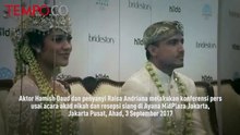 Penampakan Hamish Daud dan Penyanyi Raisa Andriana usai Akad Nikah