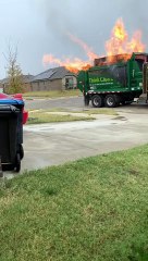 Recycling Truck Catches Fire