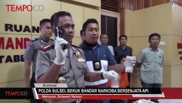 Polda Sulsel Bekuk Bandar Narkoba Bersenjata Api