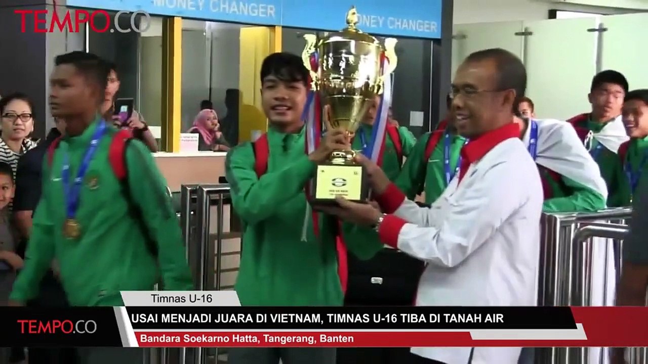 Usai Menjadi Juara di Vietnam Timnas U-16 Tiba di Tanah Air