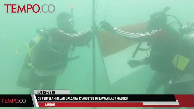 17 Agustus: 35 Penyelam Gelar Upacara HUT RI di Bawah Laut Maluku