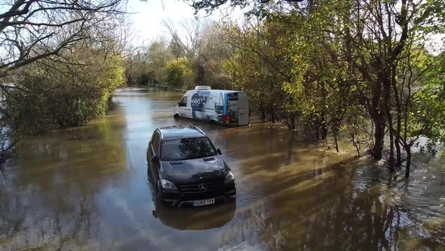 Vehicles left abandoned in floodwaters after torrential downpours in West Sussex