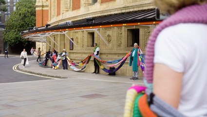 Mile-long scarf wrapped around Royal Albert Hall for dementia awareness