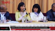 Veronica Menangis saat Bacakan Surat Ahok yang Ditulis di Tahanan