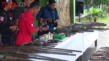 Korem ASN/091 Serahkan Ratusan Senjata Rakitan Hasil Sitaan ke Polisi