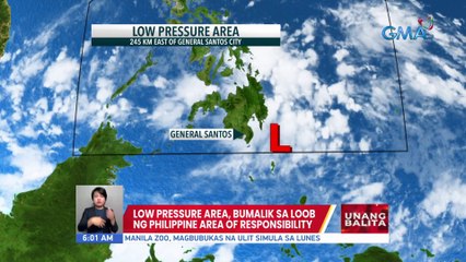 Low Pressure Area Returns Inside PAR 🌧️ – Latest Weather Update