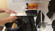 目玉焼からチャーハンで朝ごはん(Breakfast with fried rice from fried eggs)