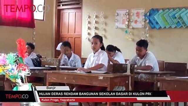 Hujan Deras Rendam Bangunan Sekolah Dasar di Kulon Progo