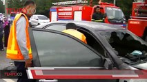 Mobil Pensiunan Polri Terbakar di Tol Rawa Buntu