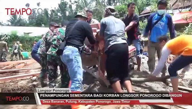 Penampungan Sementara Bagi Korban Longsor Ponorogo Dibangun