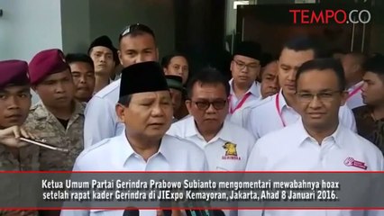 Prabowo: Saya Juga Sering Jadi Korban Hoax