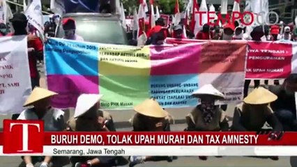 Buruh Demo, Tolak Upah Murah dan Tax Amnesty