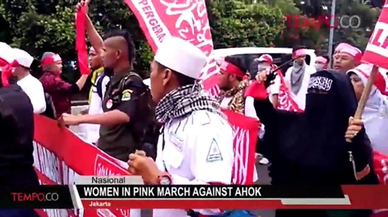 Women in Pink March Against Ahok