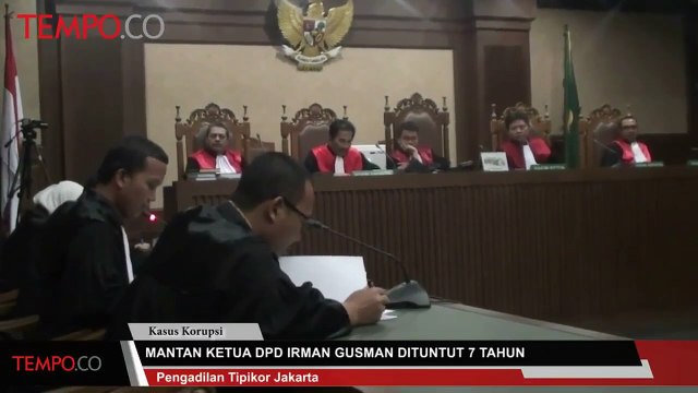 Mantan Ketua DPD Irman Gusman Dituntut 7 Tahun