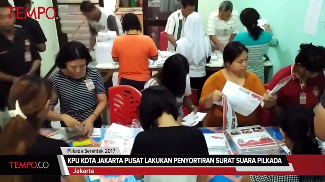 KPU Jakarta Pusat Lakukan Penyortiran Surat Suara Pilkada