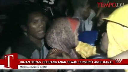 Hujan Deras, Seorang Anak Tewas Terseret Arus Kanal