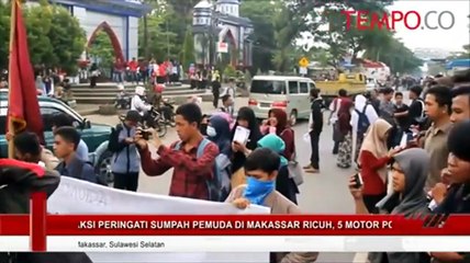 Download Video: Aksi Peringatan Sumpah Pemuda Di Makassar Ricuh, 5 Motor Polisi Dibakar