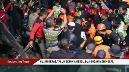 Hujan Deras, Talud Beton Ambrol, 2 Bocah Meninggal
