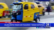 SJM: Delincuentes se hacen pasar por pasajeros para robar mototaxi