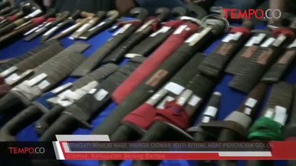 Peringati Maulid Nabi, Warga Ciomas Ikuti Ritual Adat Pencucian Golok