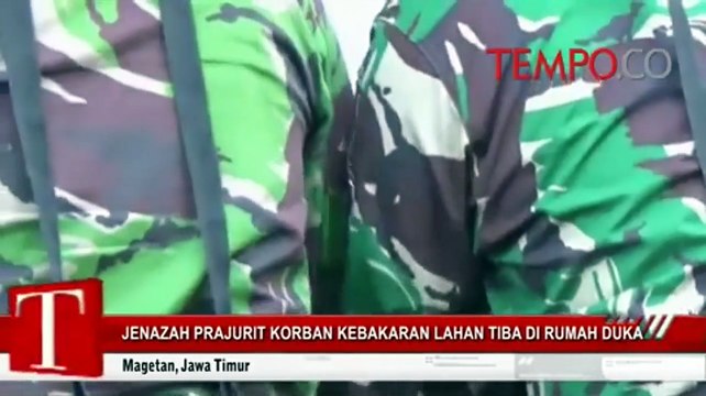 Jenazah Prajurit Korban Kebakaran Lahan Tiba di Rumah Duka