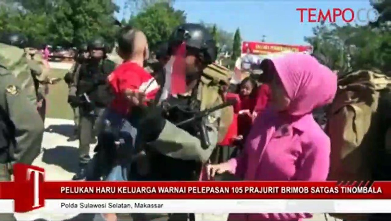 Pelukan Haru Keluarga Warnai Pelepasan 105 Prajurit Brimob Satgas Tinombala