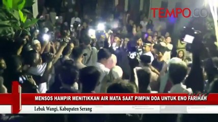 Mensos Hampir Menitikkan Air Mata saat Pimpin Doa untuk Eno Farihah