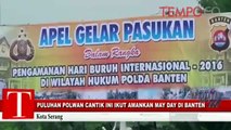 Puluhan Polwan Cantik Ini Ikut Amankan May Day di Banten