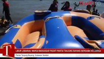 Libur Lebaran, Warga Makassar Padati Pantai Tanjung Bayang Bersama Keluarga